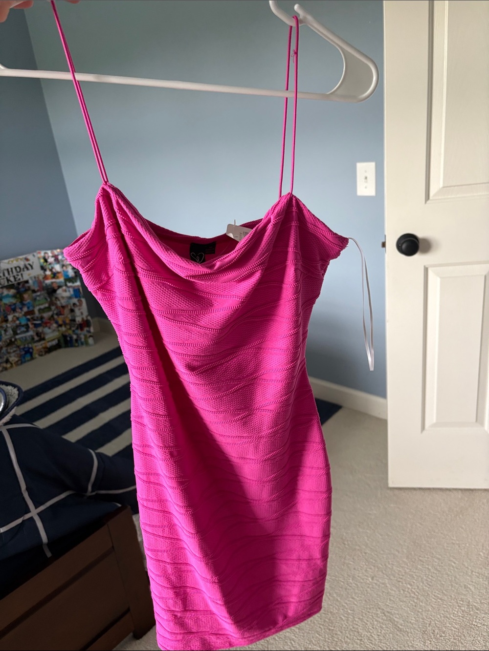 Windsor Hot Pink Cowl Neck Mini Dress